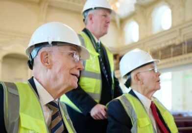Primeira Presidência visita o Templo de Salt Lake durante reformas históricas